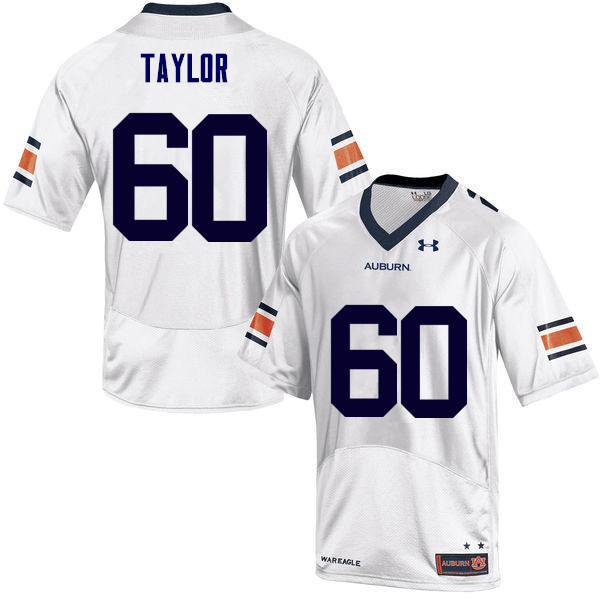 Auburn Tigers Men's Bill Taylor #60 White Under Armour Stitched College NCAA Authentic Football Jersey ATW2574QT